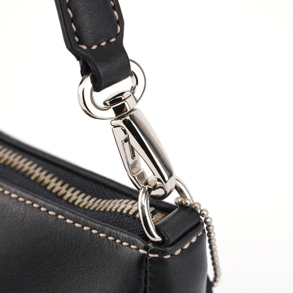 7785 Black Leather Signature Demi Bag
