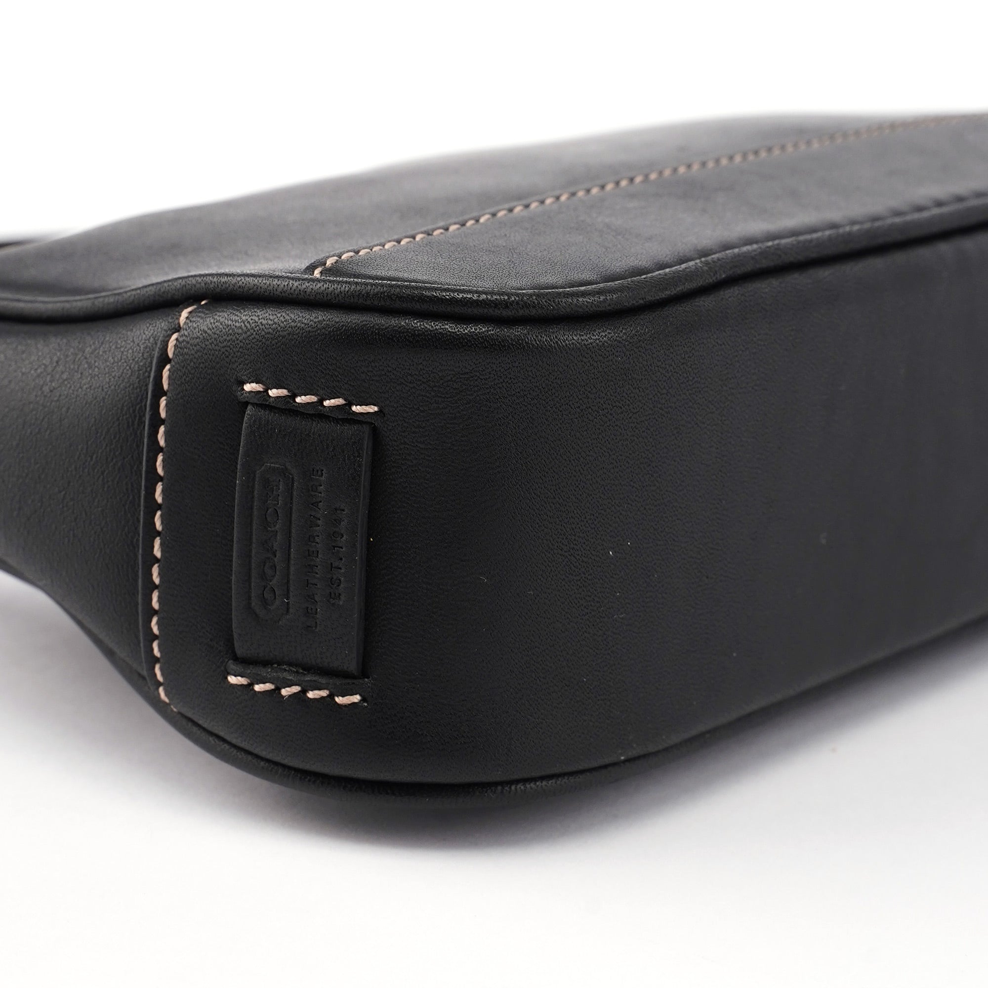 7785 Black Leather Signature Demi Bag