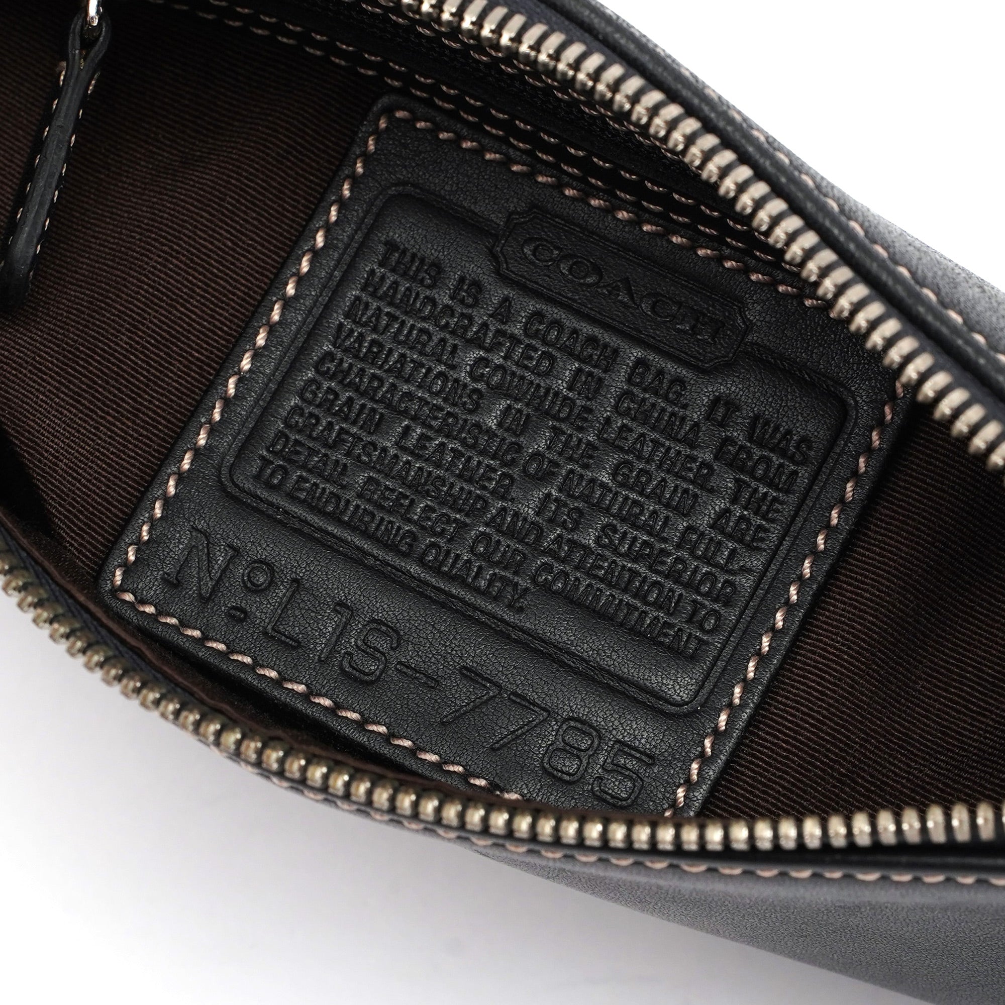 7785 Black Leather Signature Demi Bag