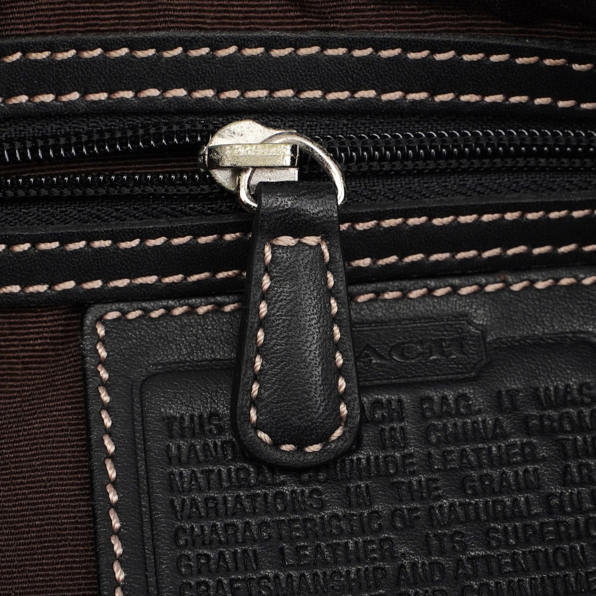 7785 Black Leather Signature Demi Bag