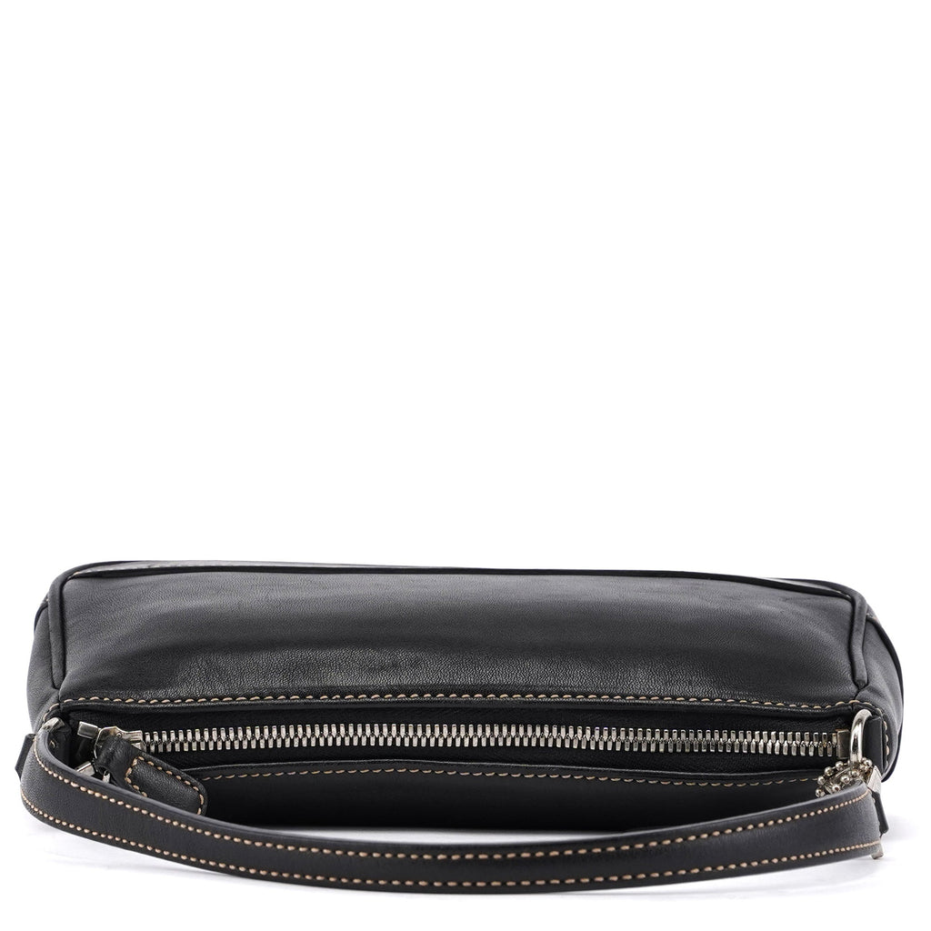 7785 Black Leather Signature Demi Shoulder Bag
