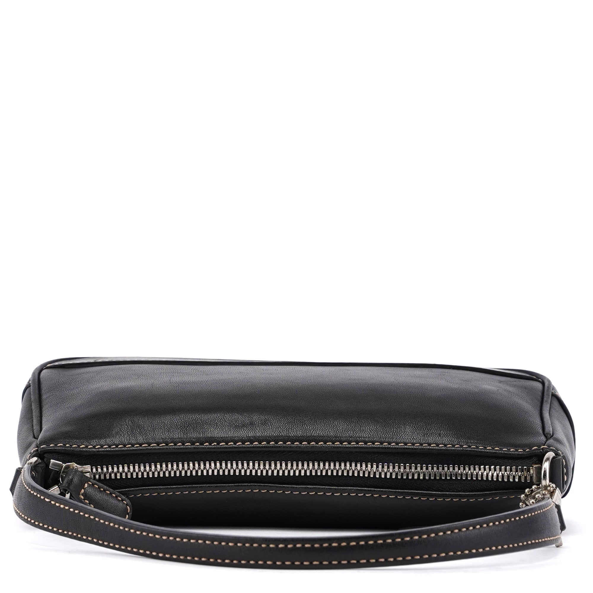 7785 Black Leather Signature Demi Shoulder Bag