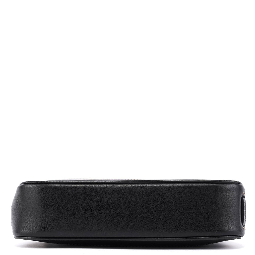 7785 Black Leather Signature Demi Shoulder Bag