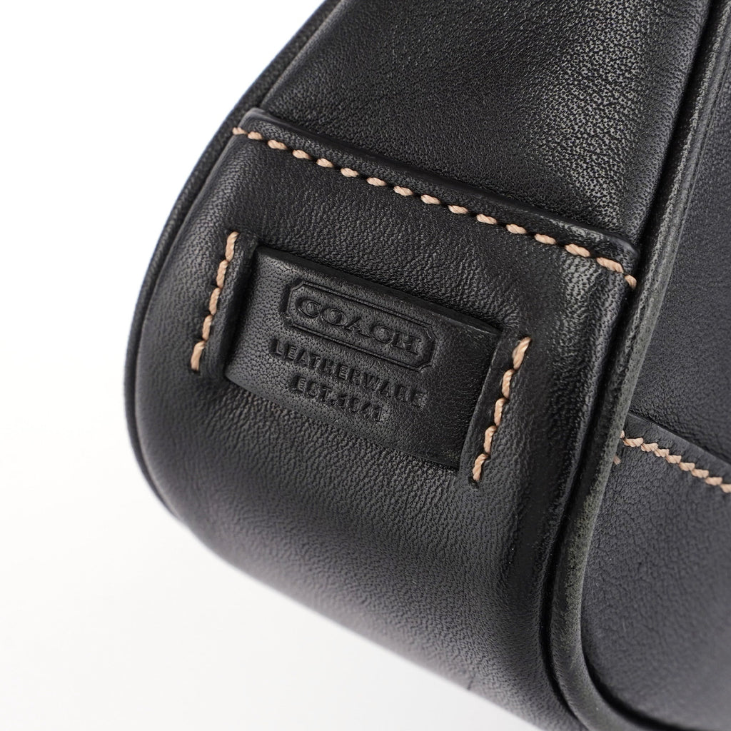 7785 Black Leather Signature Demi Shoulder Bag