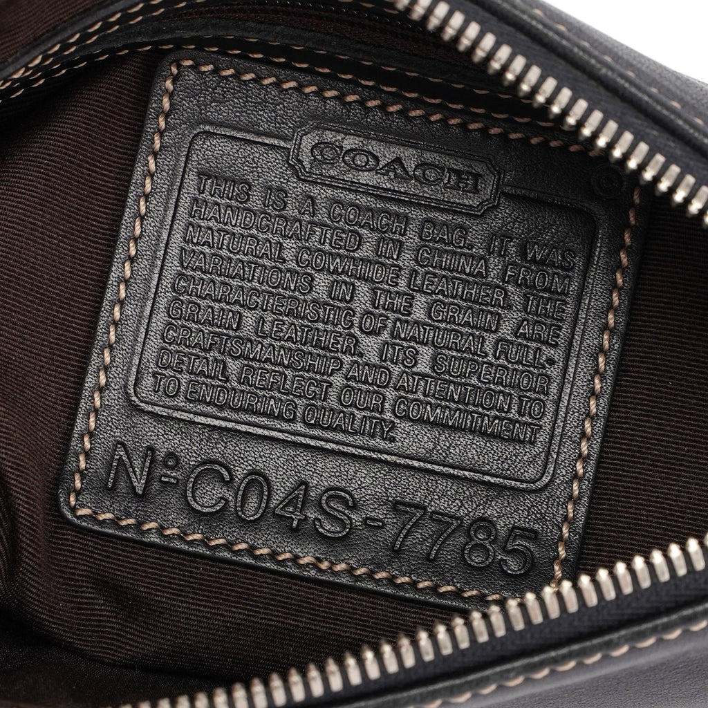7785 Black Leather Signature Demi Shoulder Bag