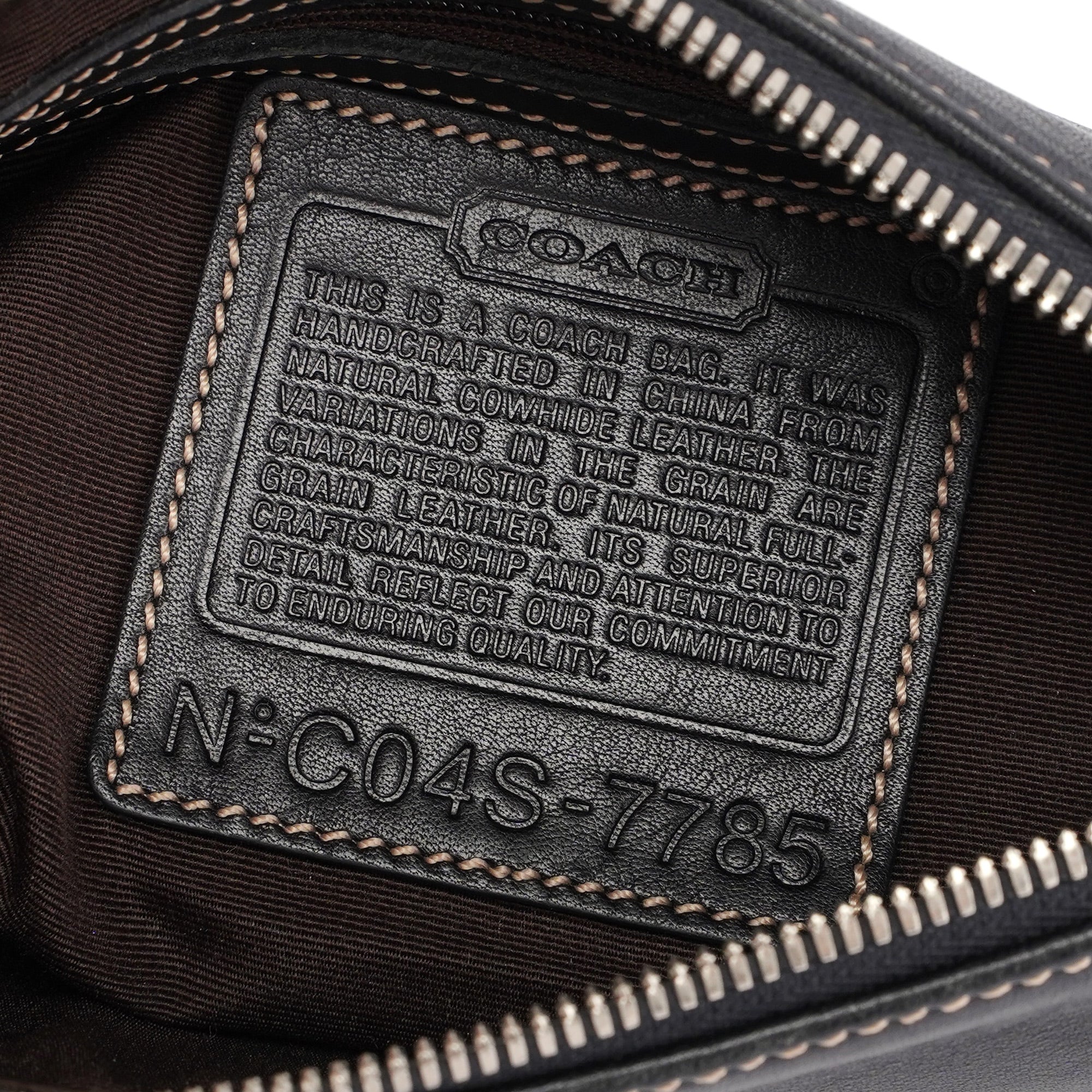 7785 Black Leather Signature Demi Shoulder Bag