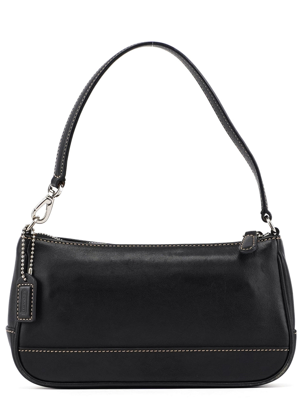 7785 Black Leather Signature Demi Shoulder Bag