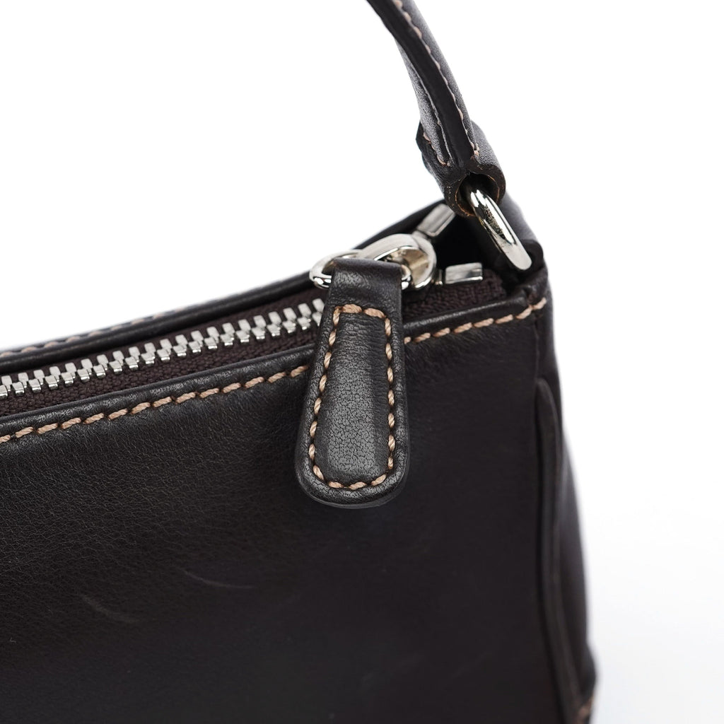 7785 Brown Leather Demi Bag