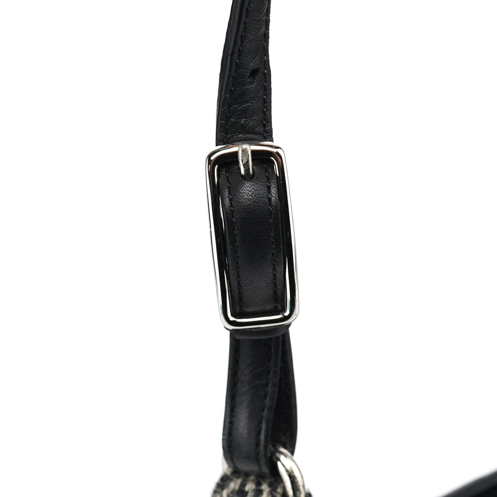 8121 Grey Herringbone Wool Shoulder Bag