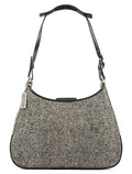 8121 Grey Herringbone Wool Shoulder Bag