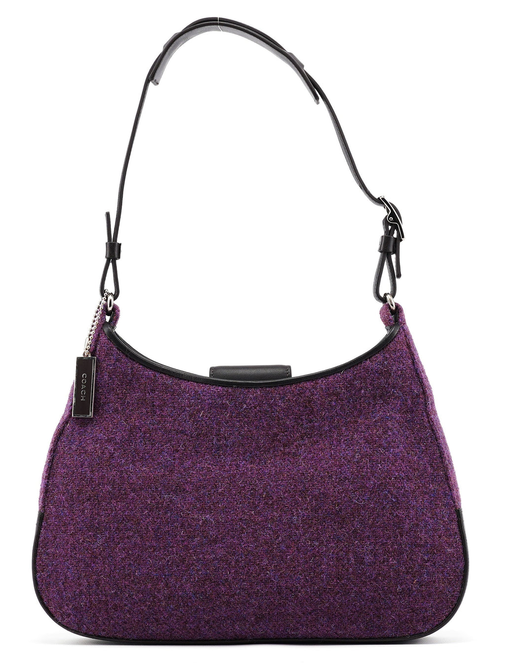 8125 Purple Wool Hobo Shoulder Bag