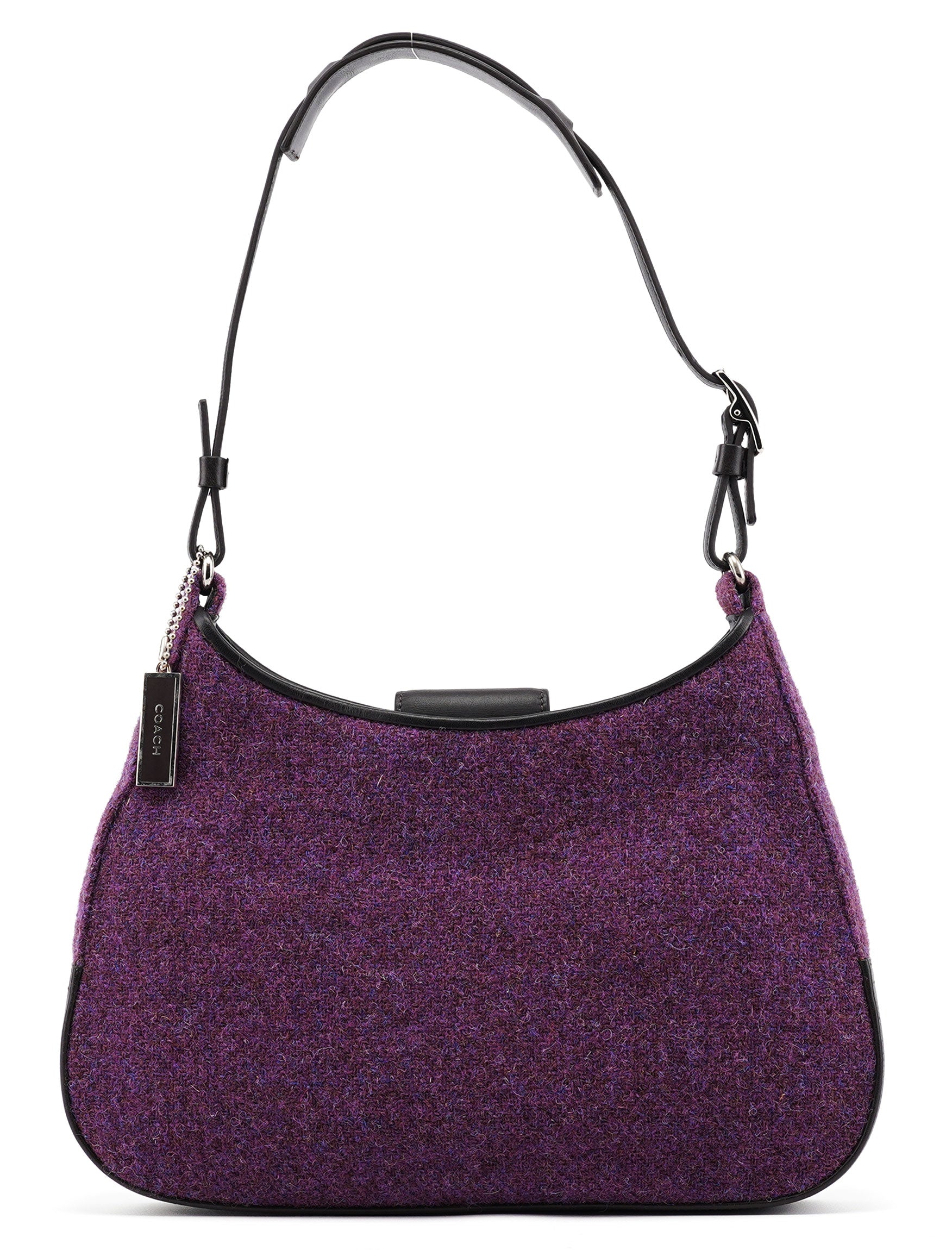 8125 Purple Wool Hobo Shoulder Bag