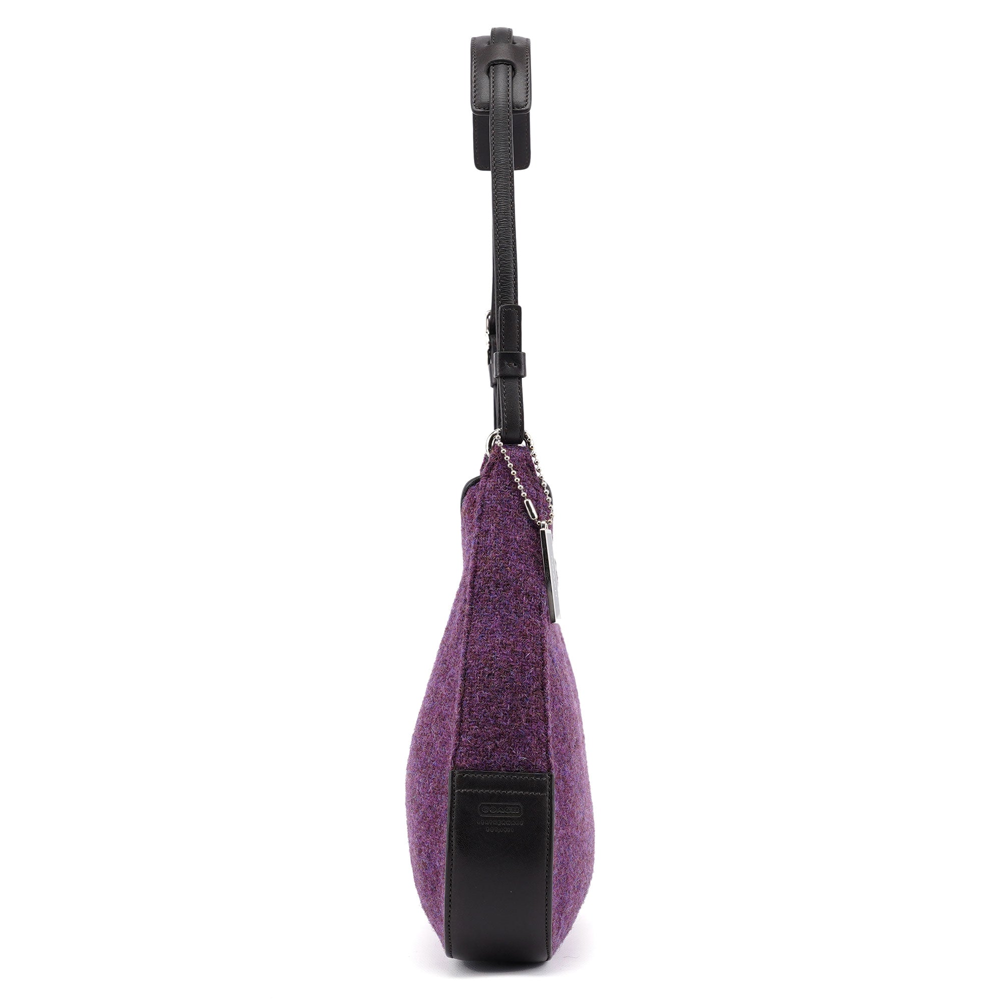 8125 Purple Wool Hobo Shoulder Bag