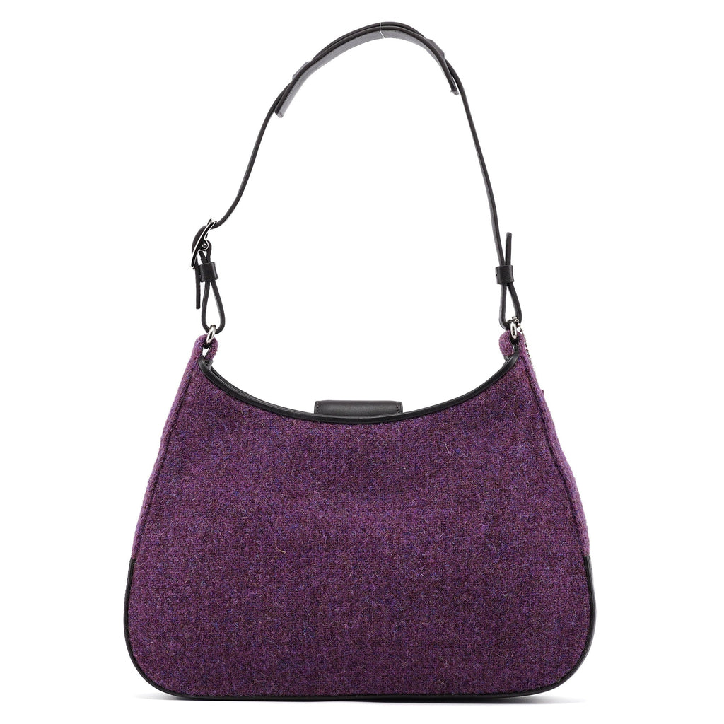 8125 Purple Wool Hobo Shoulder Bag