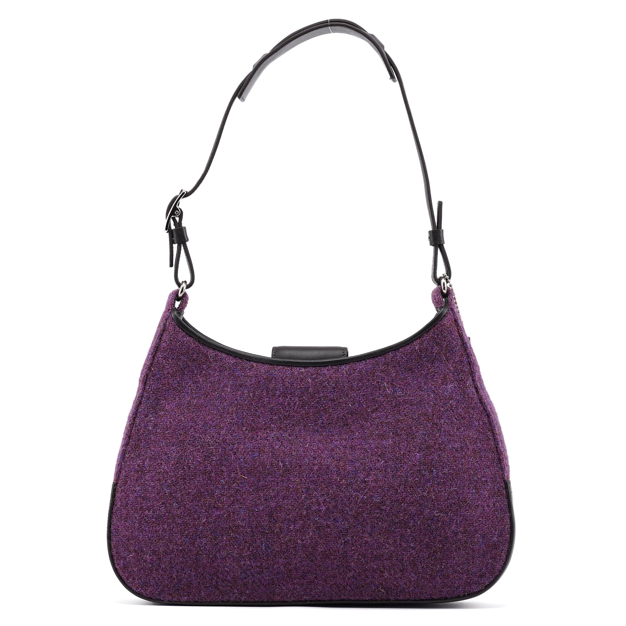 8125 Purple Wool Hobo Shoulder Bag