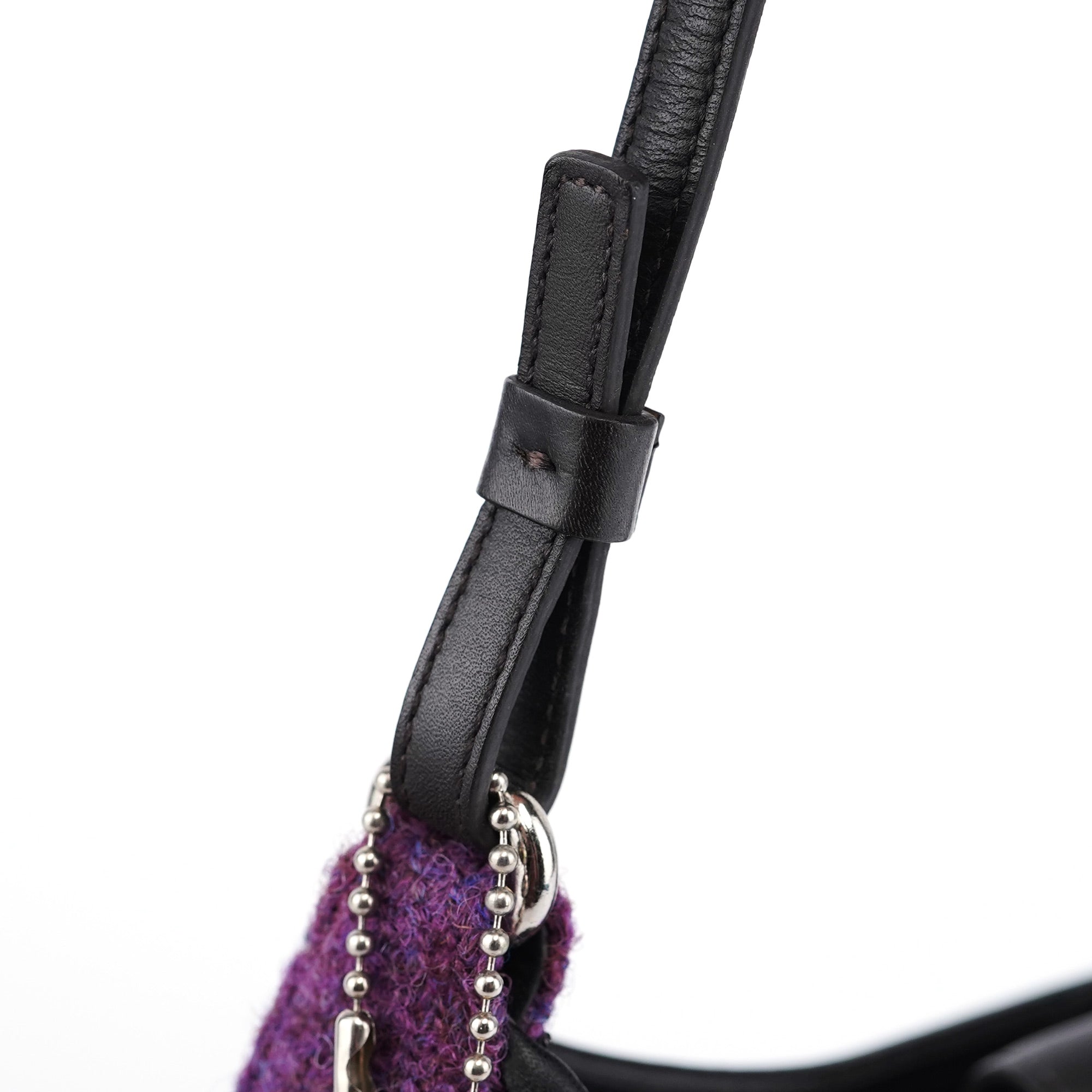 8125 Purple Wool Hobo Shoulder Bag