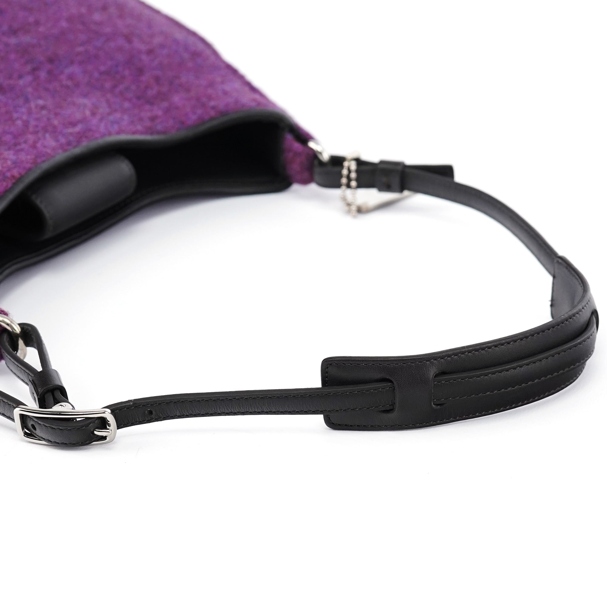 8125 Purple Wool Hobo Shoulder Bag