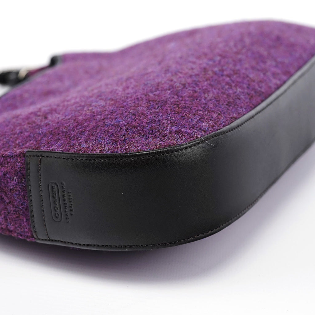 8125 Purple Wool Hobo Shoulder Bag