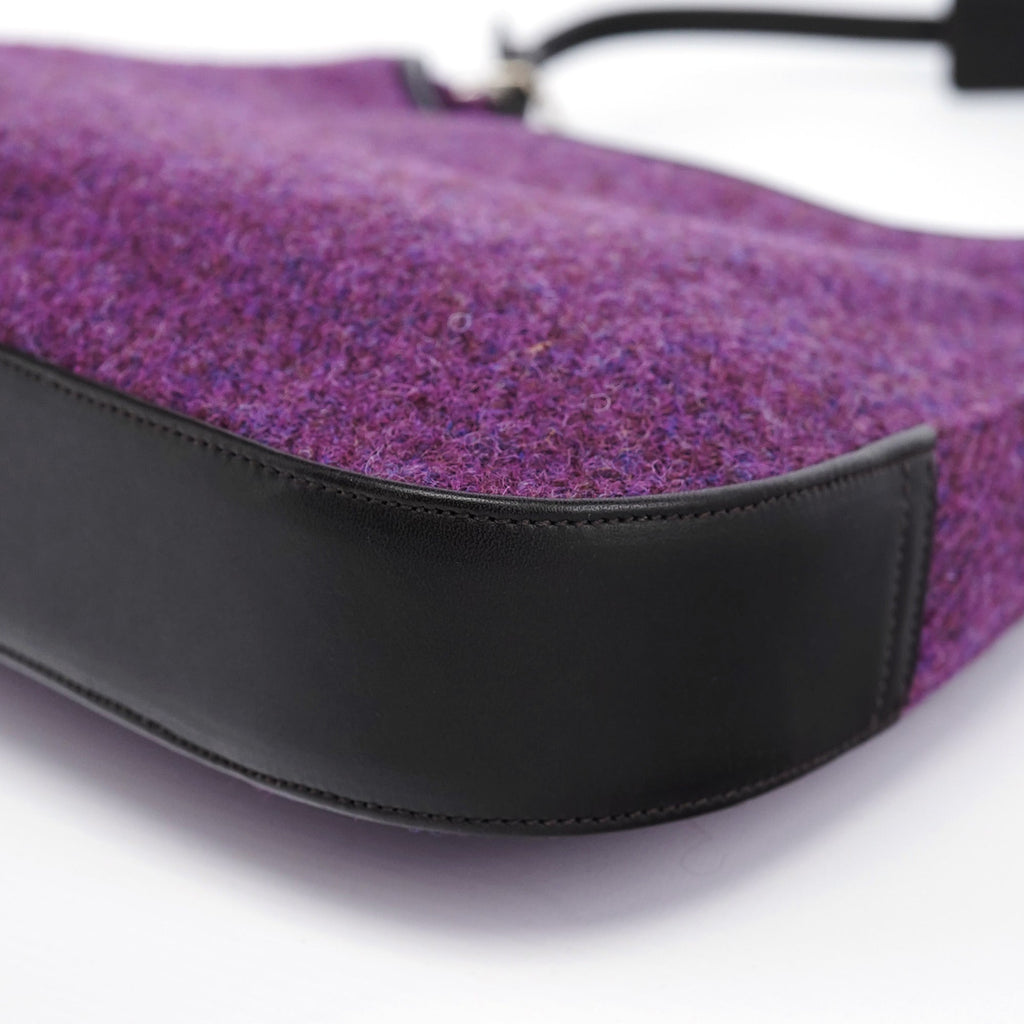 8125 Purple Wool Hobo Shoulder Bag