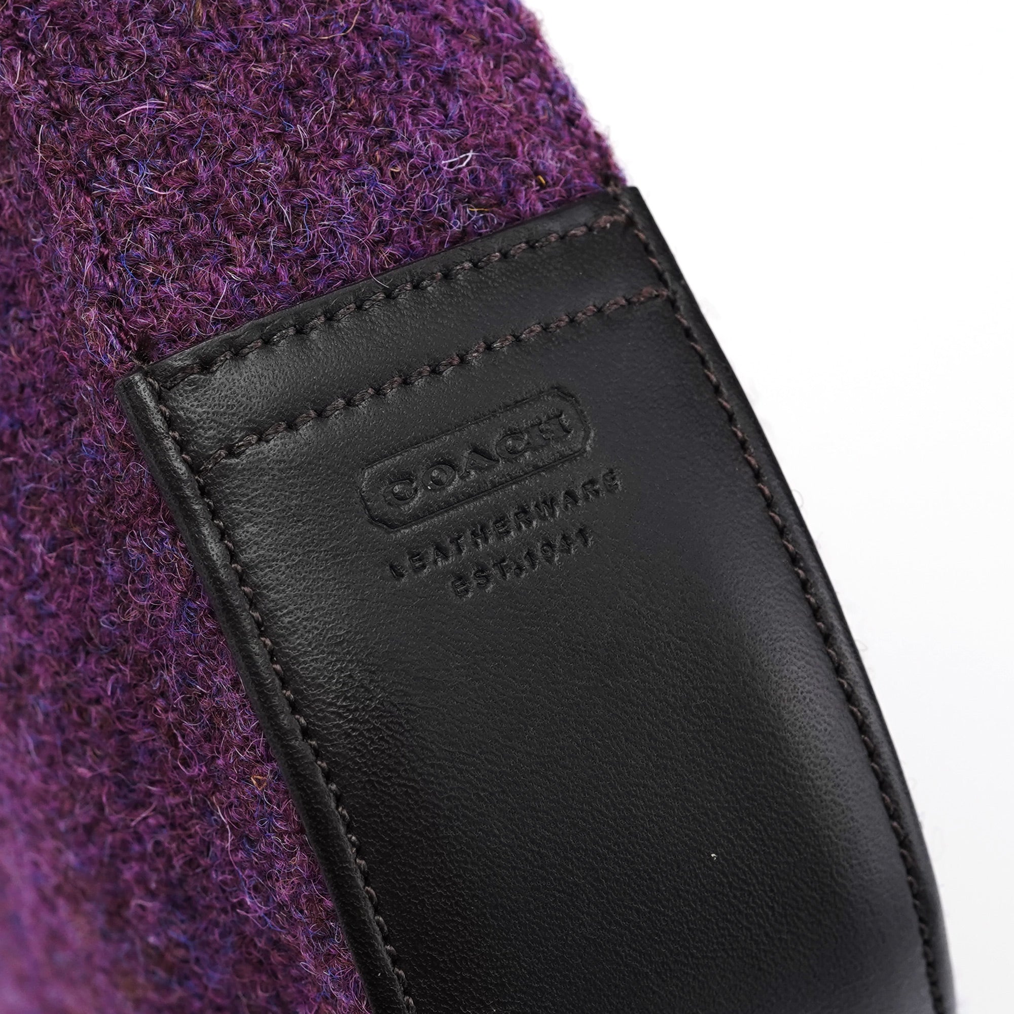 8125 Purple Wool Hobo Shoulder Bag