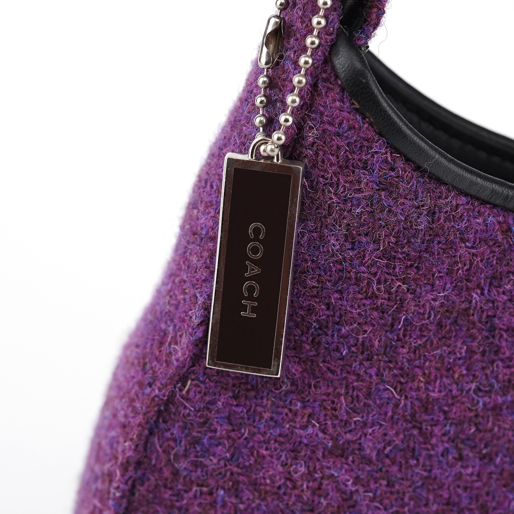 8125 Purple Wool Hobo Shoulder Bag