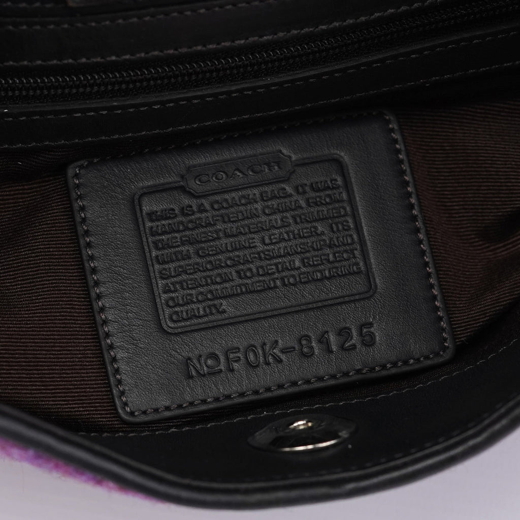 8125 Purple Wool Hobo Shoulder Bag