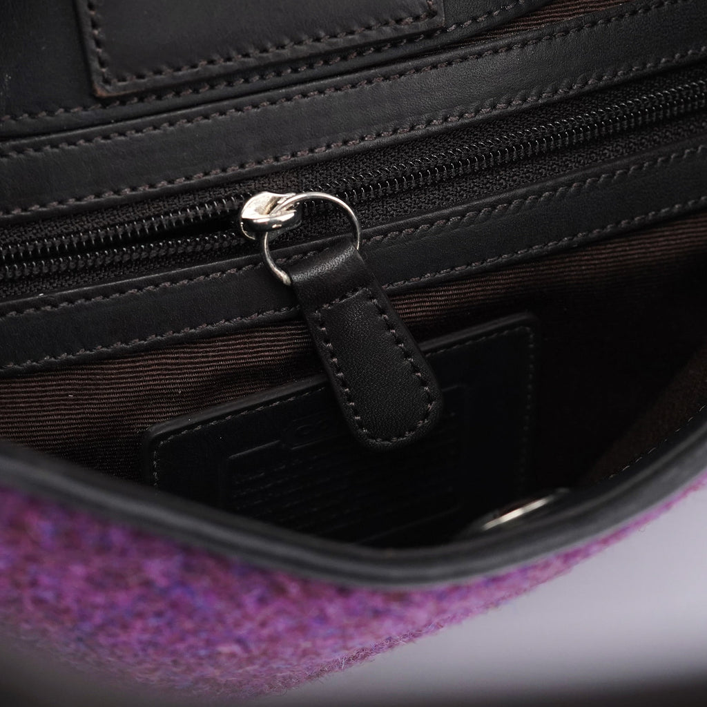 8125 Purple Wool Hobo Shoulder Bag