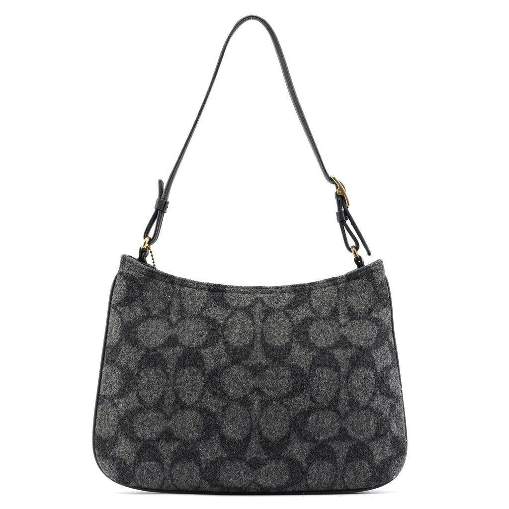 8307 Anthracite Wool Signature C Shoulder Bag
