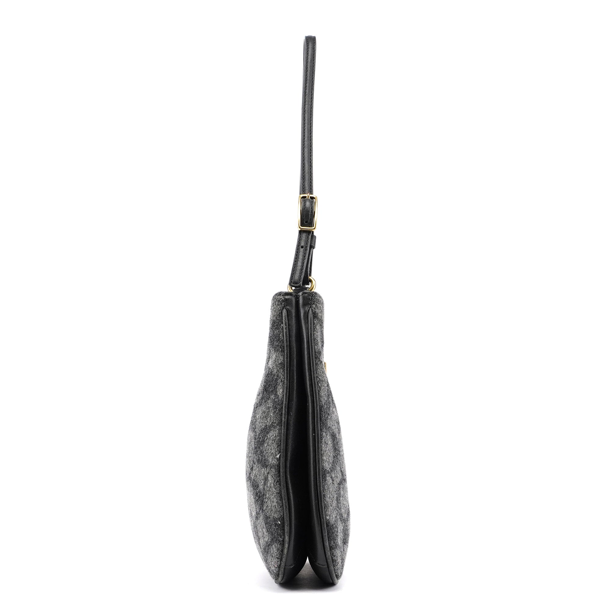 8307 Anthracite Wool Signature C Shoulder Bag