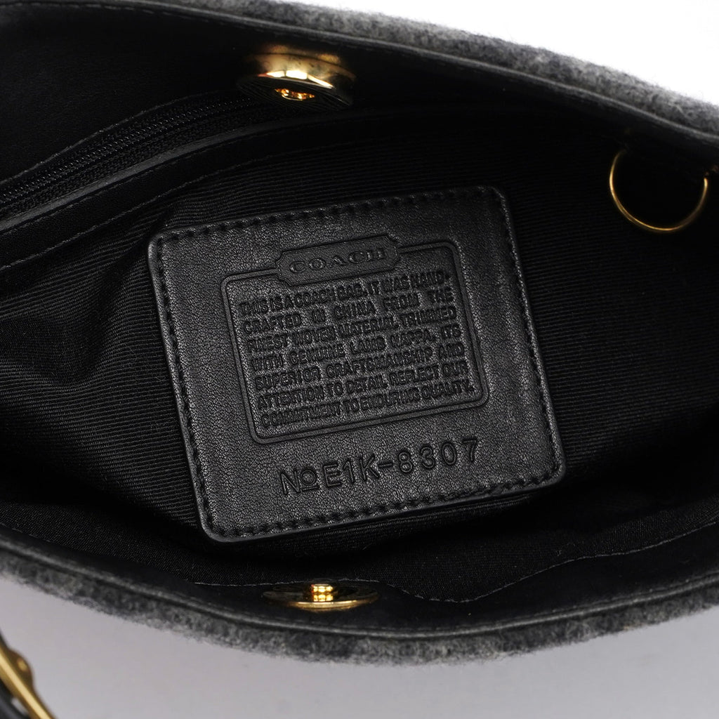 8307 Anthracite Wool Signature C Shoulder Bag