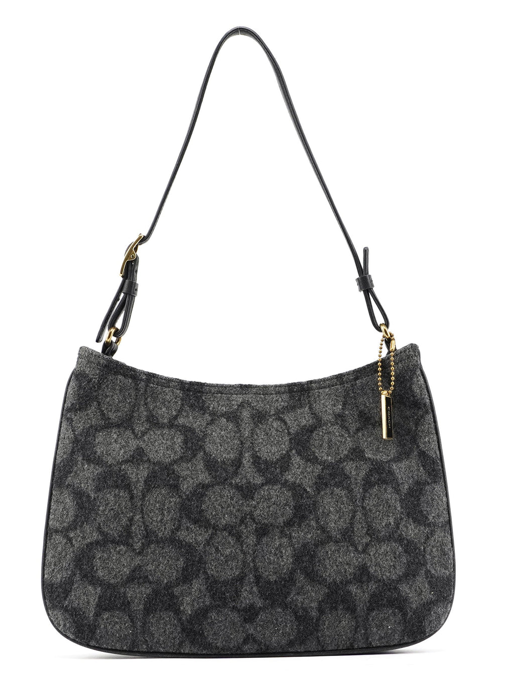8307 Anthracite Wool Signature C Shoulder Bag