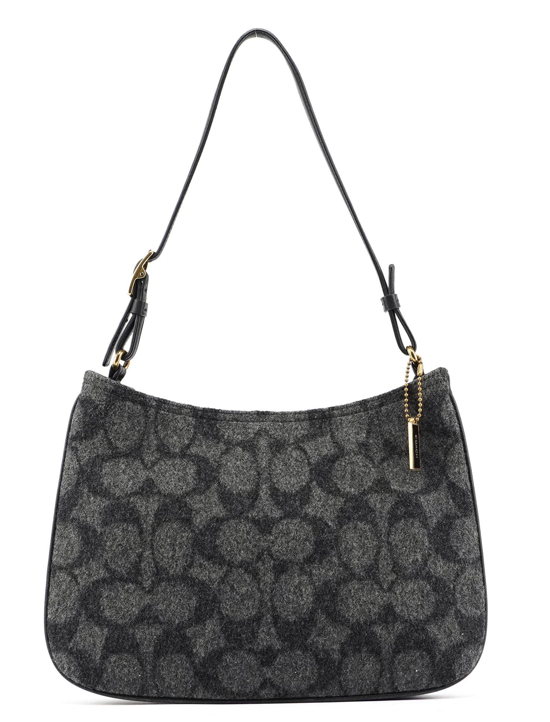 8307 Anthracite Wool Signature C Shoulder Bag