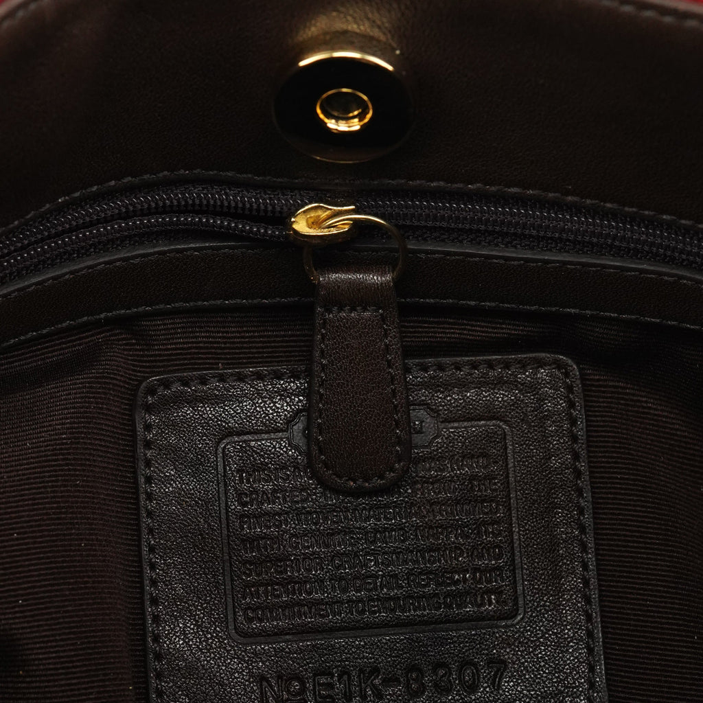 8307 Red Signature Monogram Wool Shoulder Bag