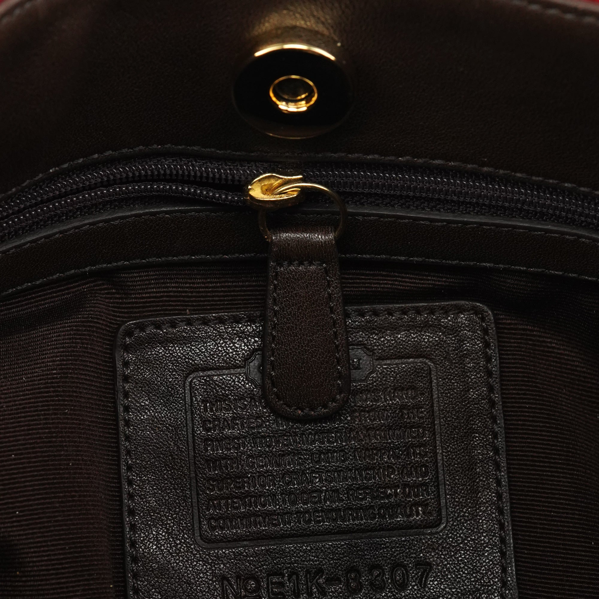 8307 Red Signature Monogram Wool Shoulder Bag