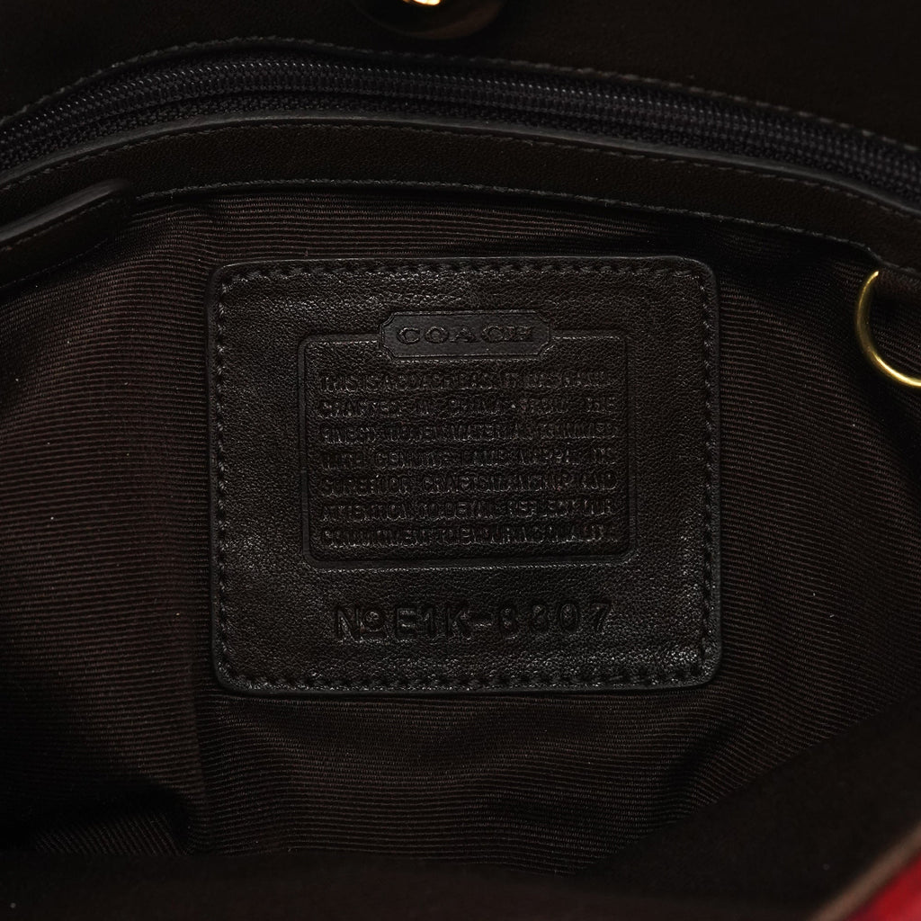 8307 Red Signature Monogram Wool Shoulder Bag