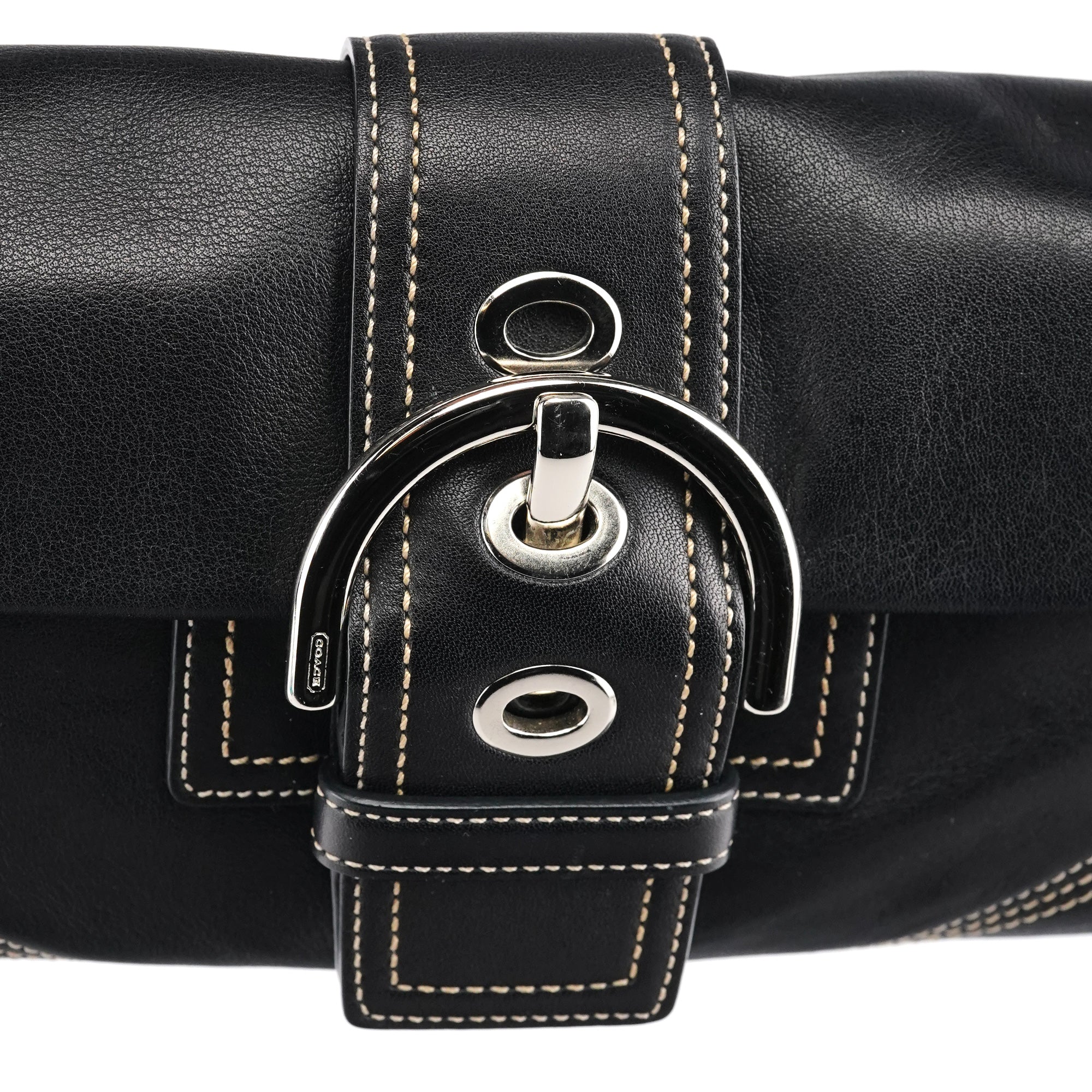 8A05 Black Leather Soho Shoulder Bag