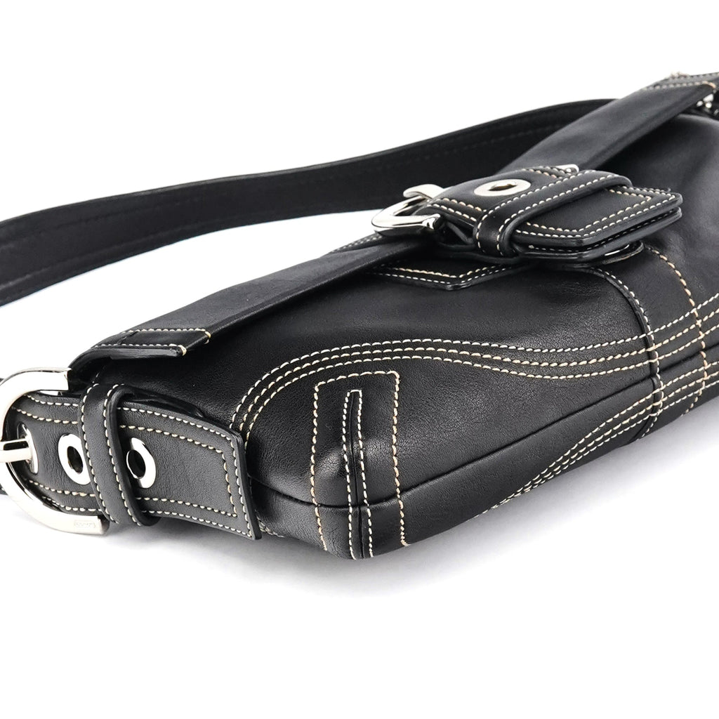 8A05 Black Leather Soho Shoulder Bag