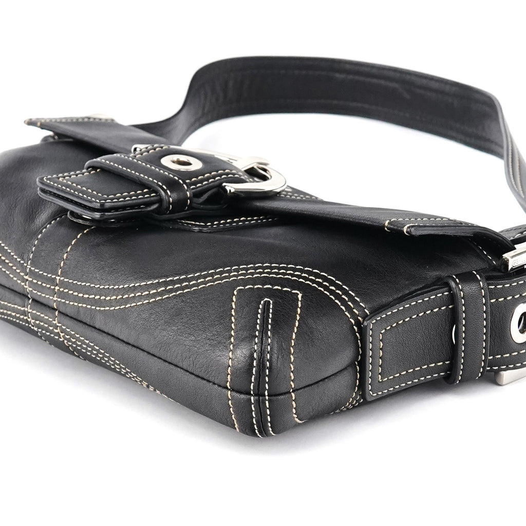 8A05 Black Leather Soho Shoulder Bag