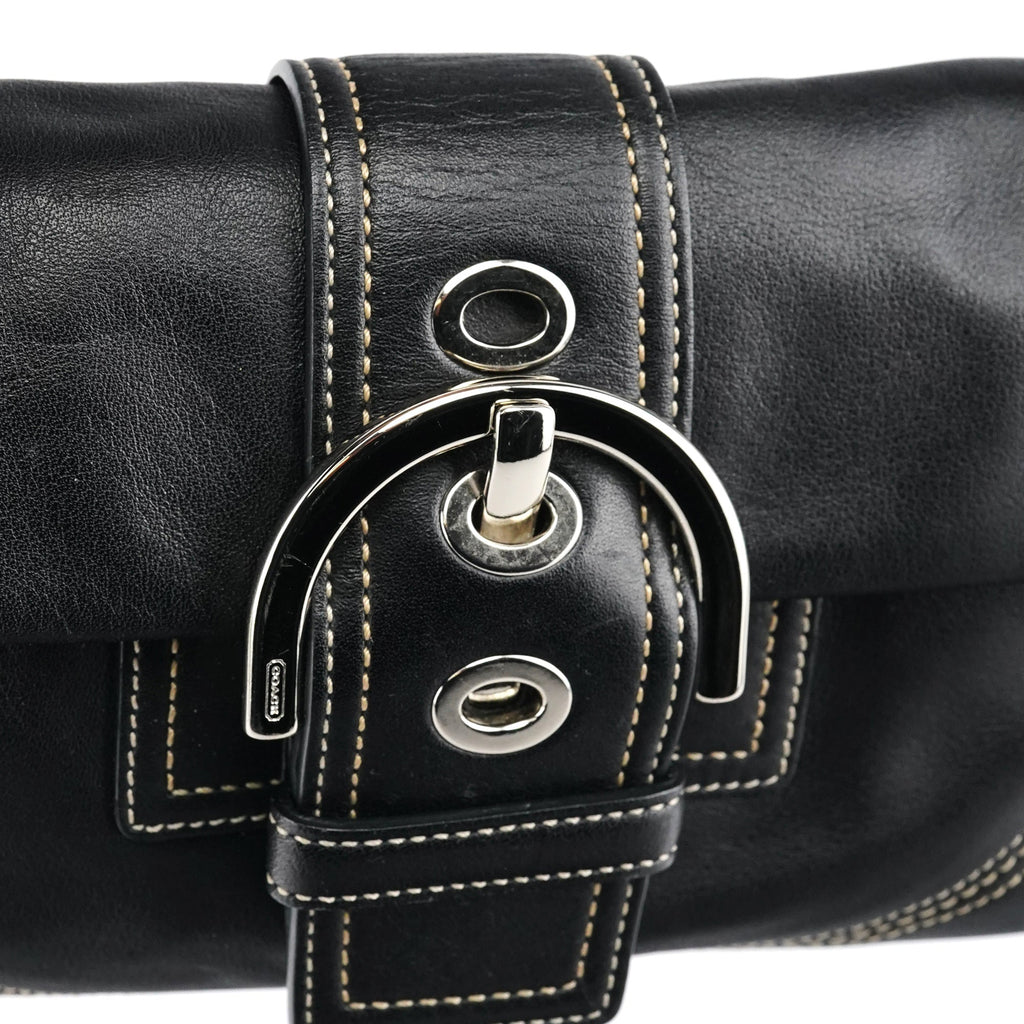 8A05 Black Leather Soho Shoulder Bag