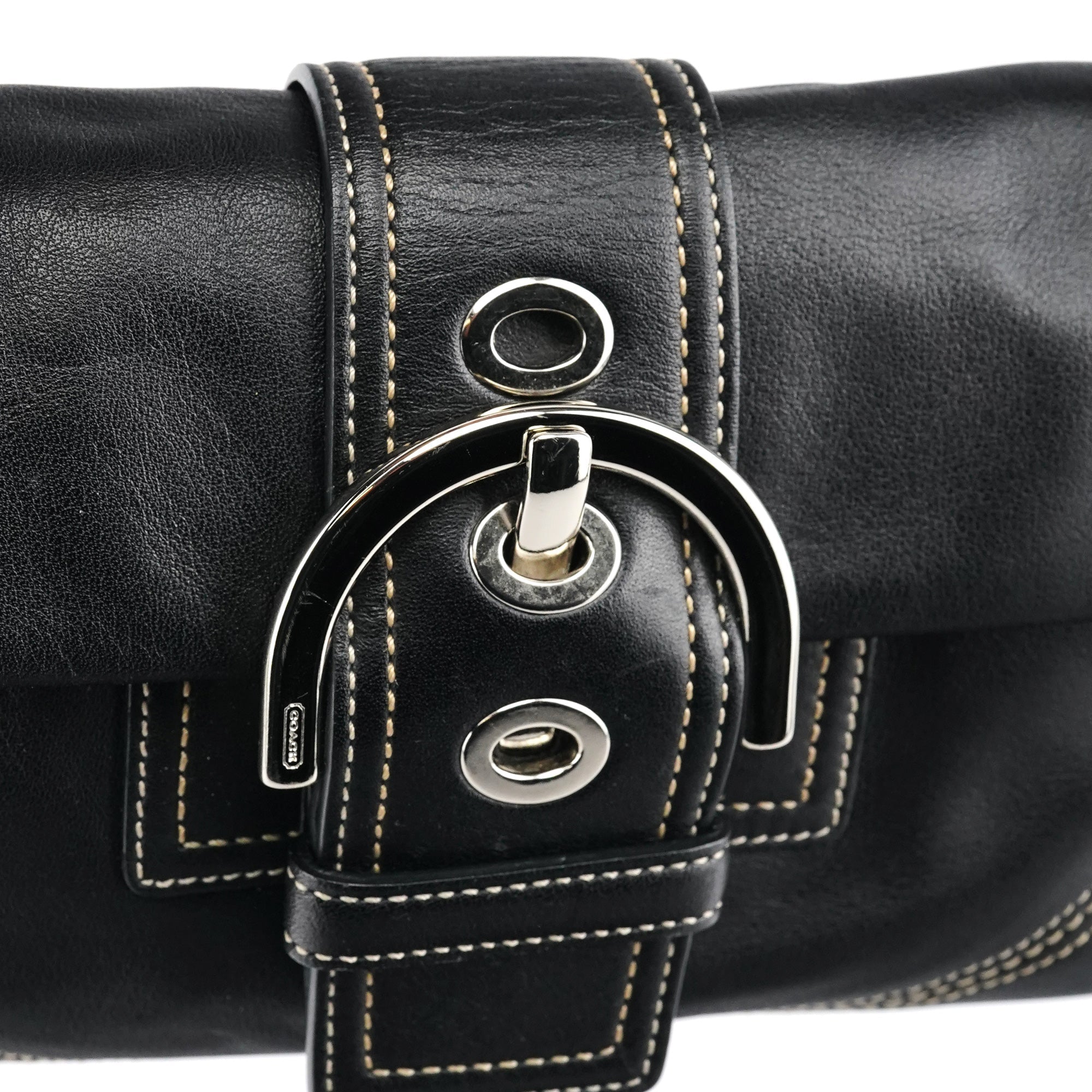 8A05 Black Leather Soho Shoulder Bag
