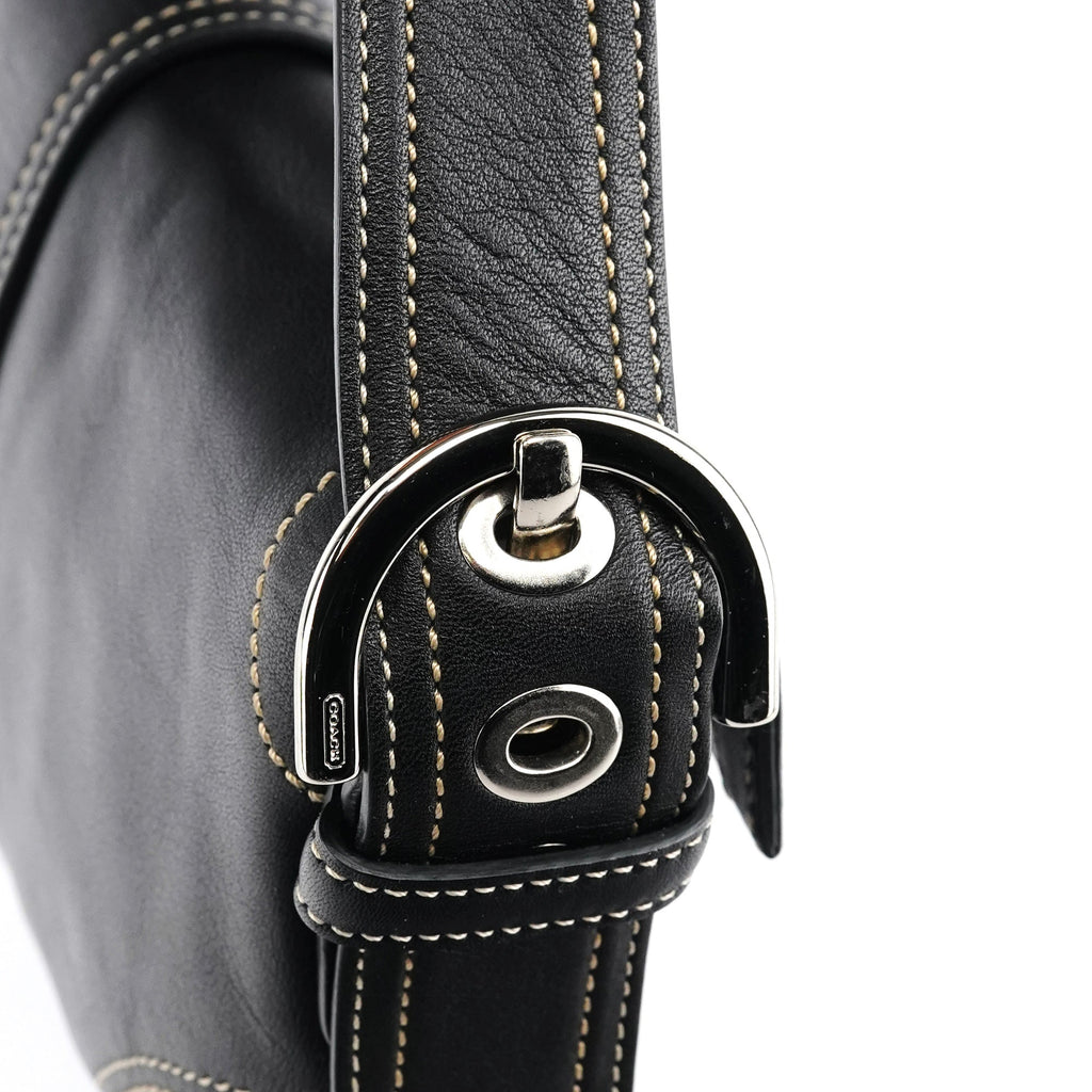 8A05 Black Leather Soho Shoulder Bag