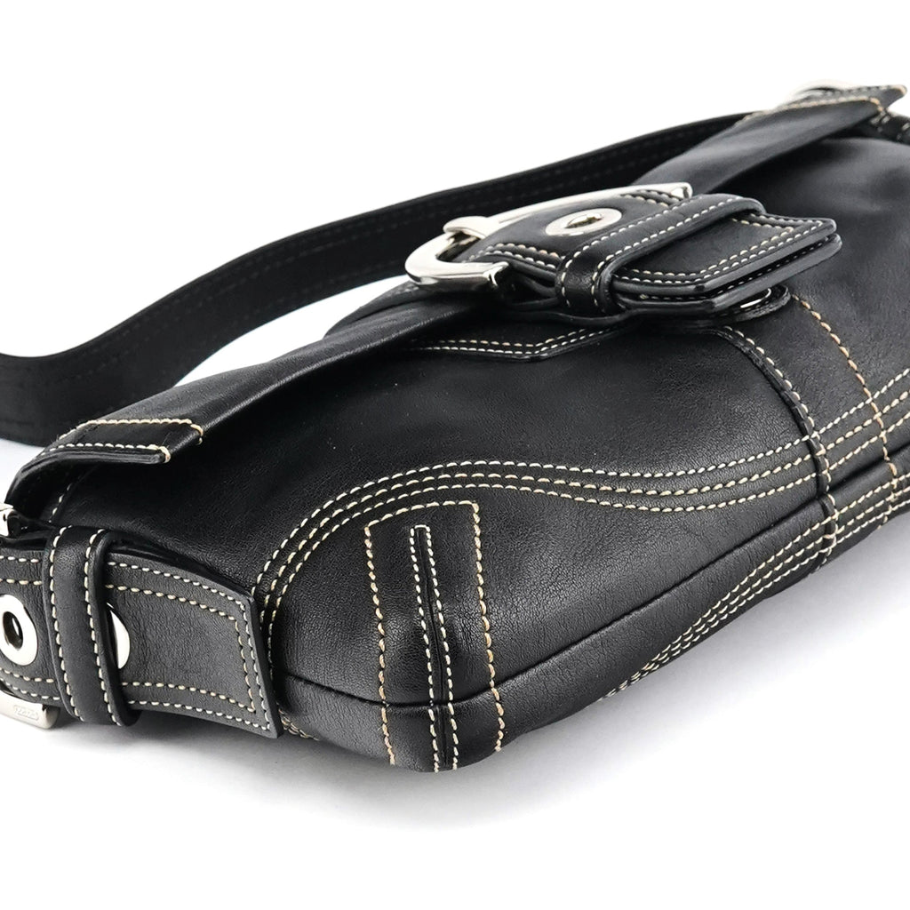 8A05 Black Leather Soho Shoulder Bag