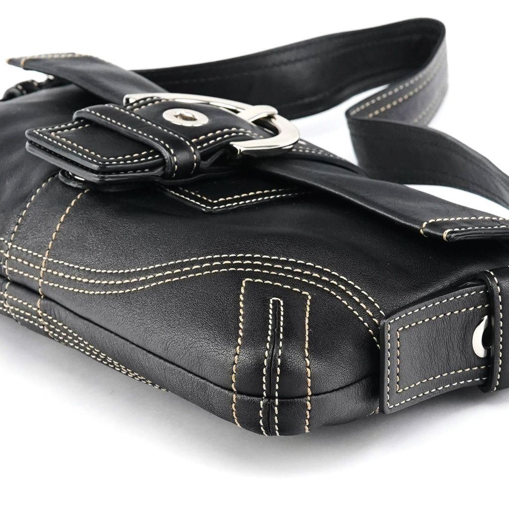 8A05 Black Leather Soho Shoulder Bag