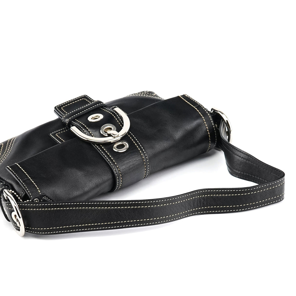 8A05 Black Leather Soho Shoulder Bag