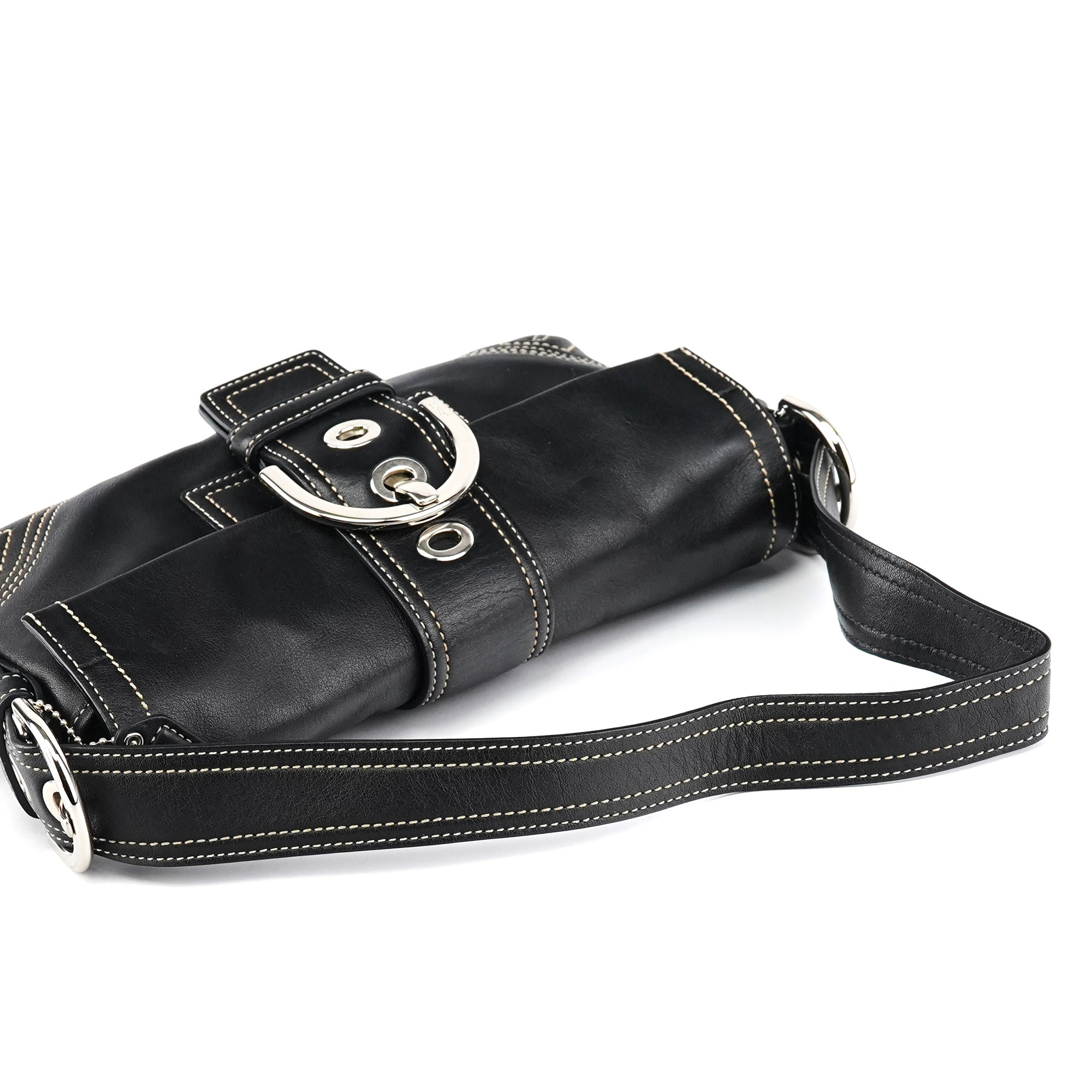 8A05 Black Leather Soho Shoulder Bag