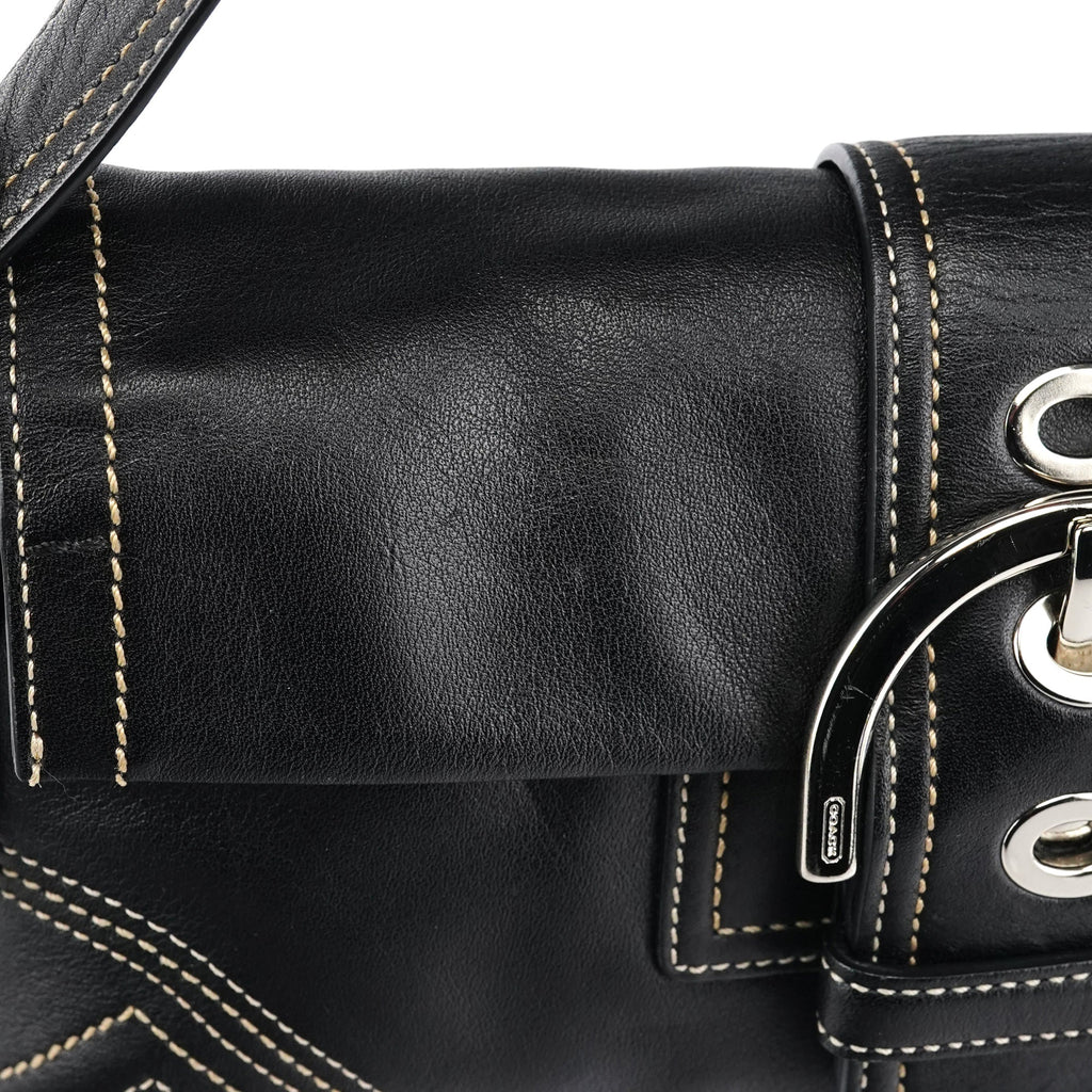 8A05 Black Leather Soho Shoulder Bag
