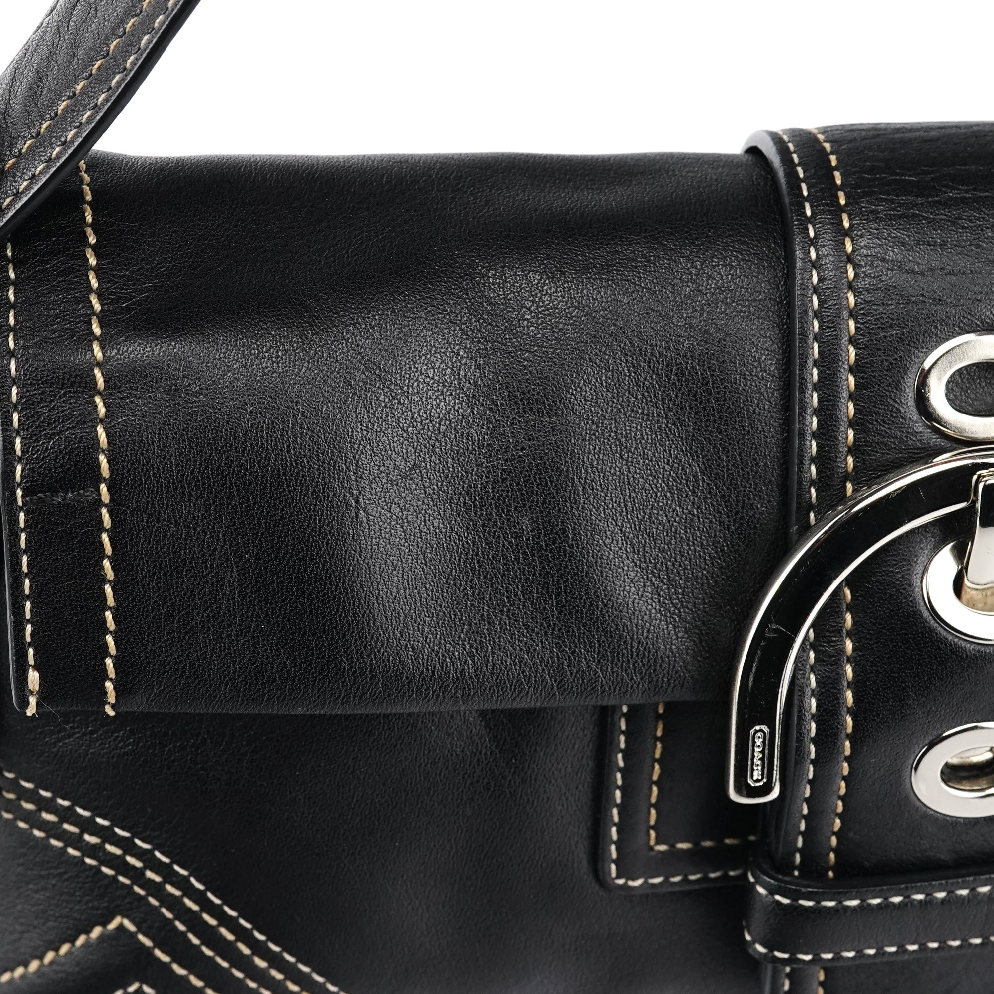 8A05 Black Leather Soho Shoulder Bag