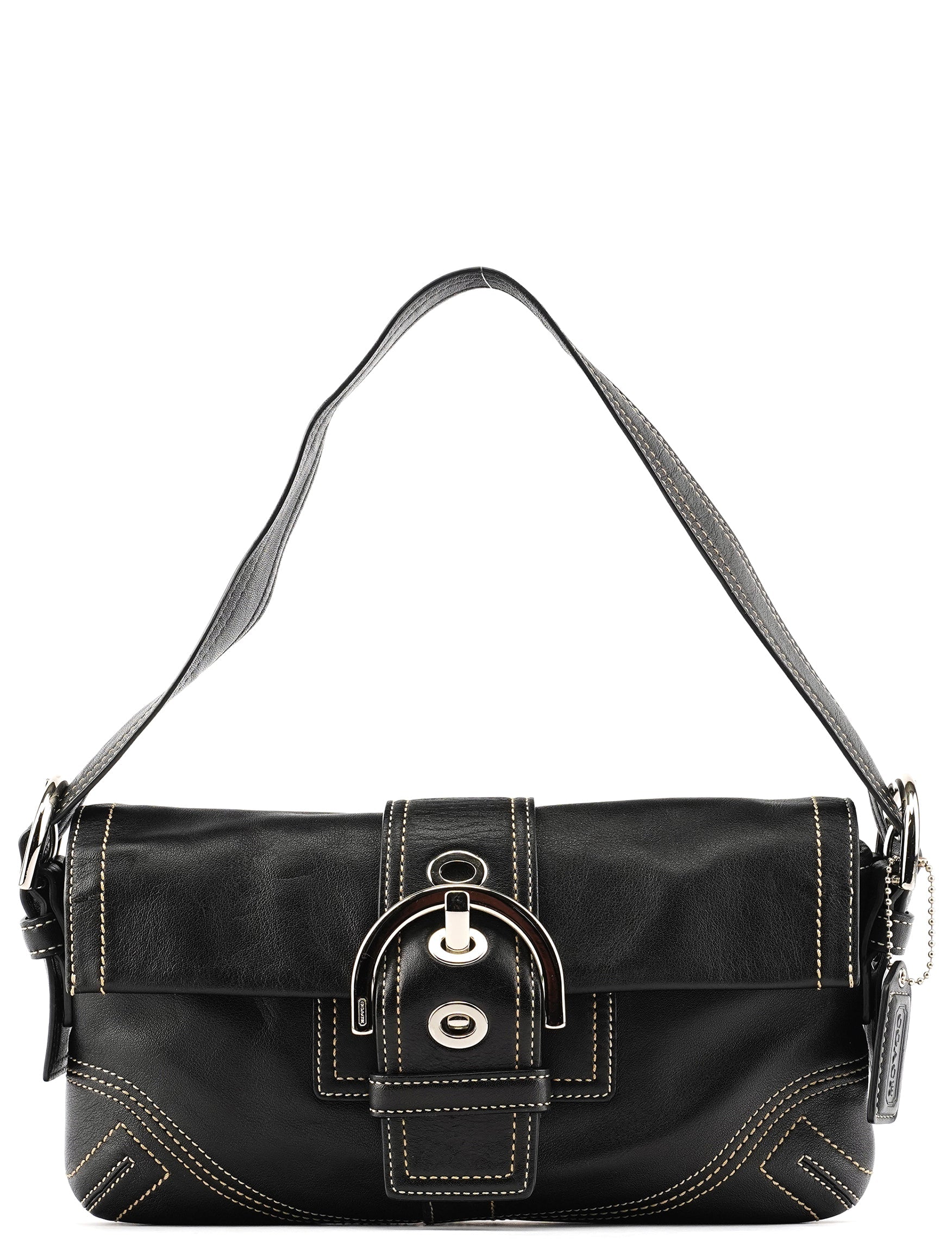 8A05 Black Leather Soho Shoulder Bag