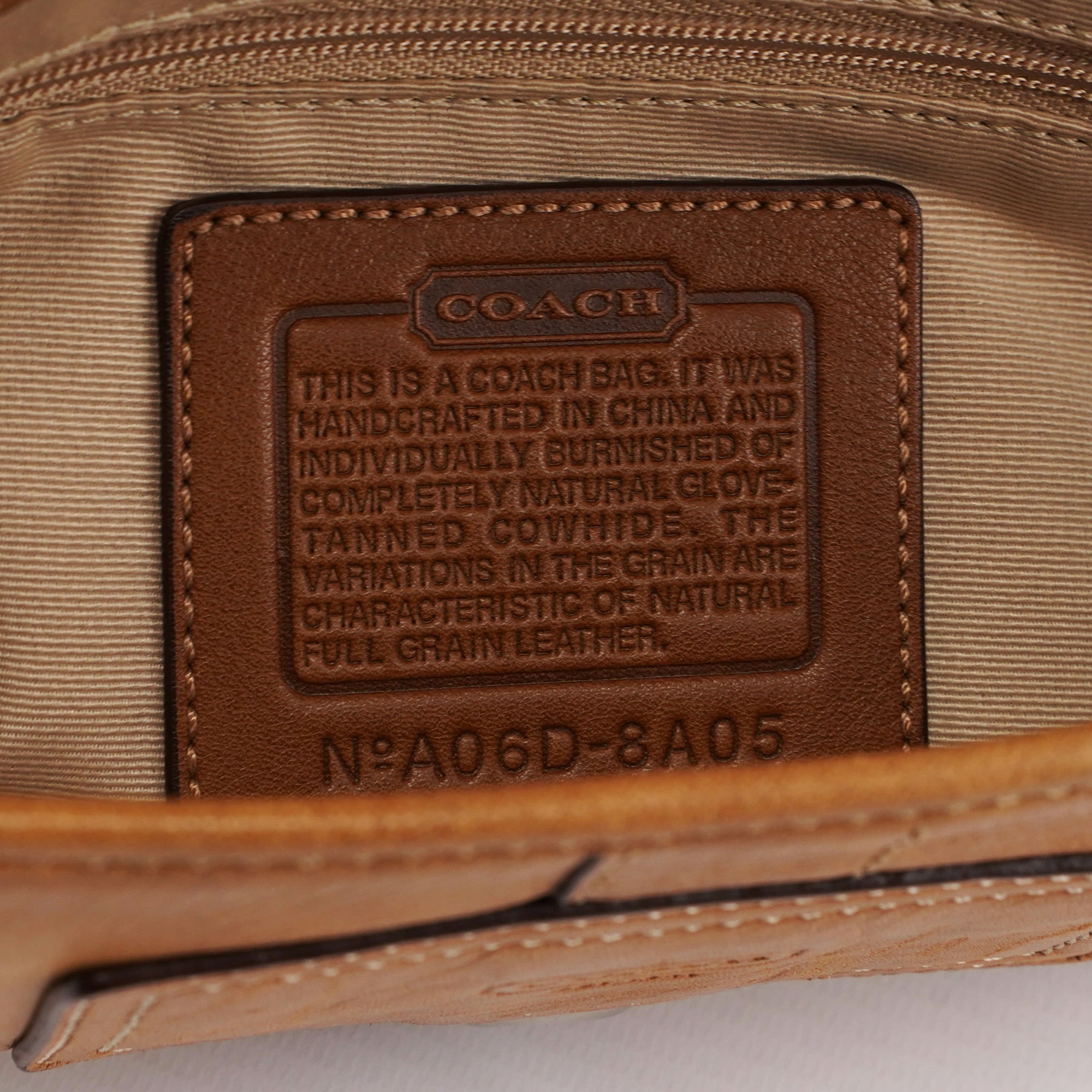 8A05 Camel Leather Soho Shoulder Bag