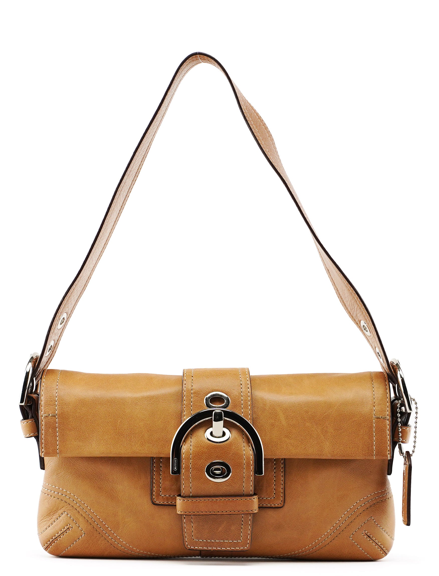 8A05 Camel Leather Soho Shoulder Bag
